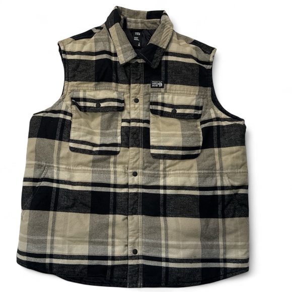 Mountain Hard Waer Black and Tan Checkered‎ Vest Men’s Large